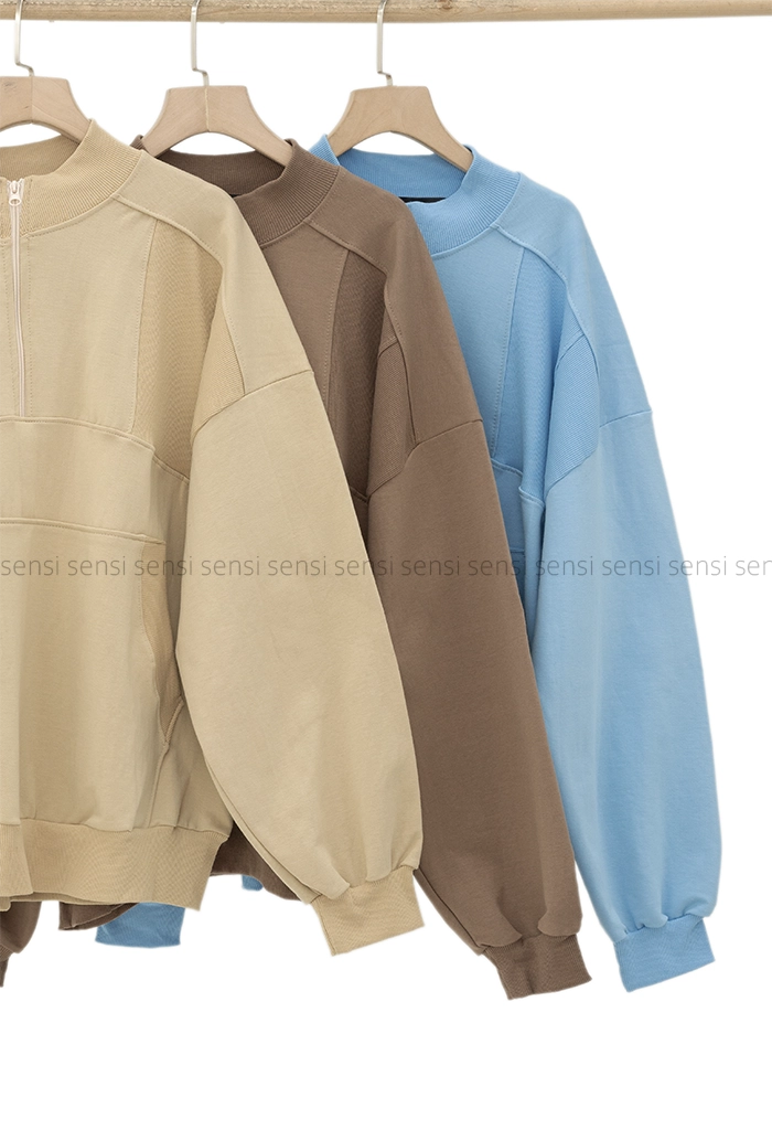 دورس نیم زیپ یقه کبریتی کد1004529